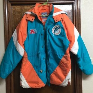 Vintage Miami Dolphins NFL Lee Sport Jacket Blue Orange Men’s Medium